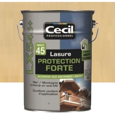 Lasure incolore 5L pour bois extérieurs – Protection UV extrême – Résistance intempéries – Finition durable et invisible – Cecil
