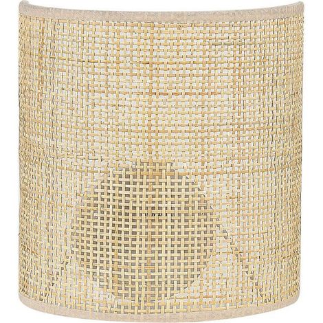 Lampada da parete in rattan naturale con paralume in stile boho Cario