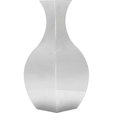 Vase en acier inoxydable poli, style nordique moderne, idéal pour la décoration de votre salon ou à poser sur une table. (1/5)