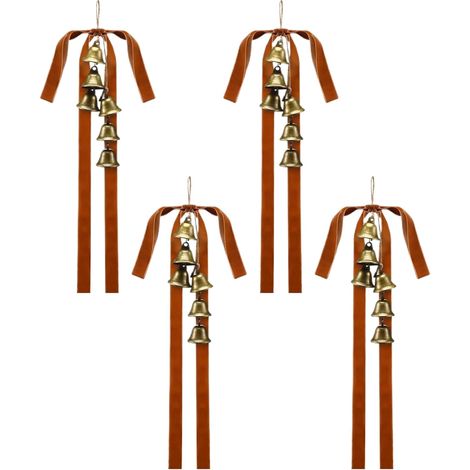 Rouges pour Sapin de Noël Rustiques Grands en Velours avec Clochettes pour Couronne d'Escalier,4 Pièces Décorations Saisonnières pour Porte Cheminée Couronne Mur Chevêtres Escalier (1/5)