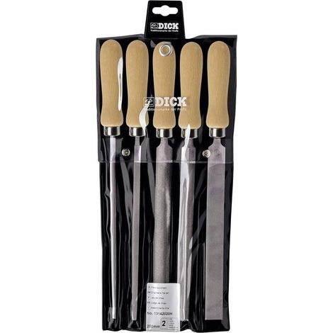 Kit di lime metalliche Dick con manici in legno 200 mm