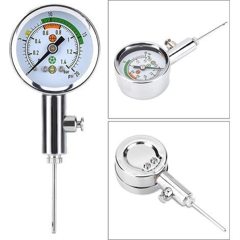 Kugelmanometer, Mini-Luftdruckbarometer, Druckprüf- und Einstellwerkzeug (1/4)