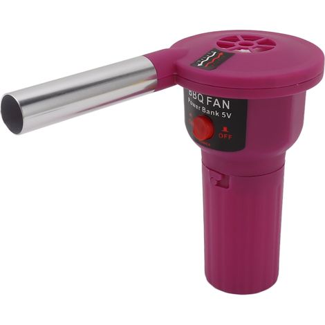 Ventilateur de barbecue USB FD312A violet, démarrage rapide, tube aluminium 7,5cm, résistant chaleur ABS (1/4)
