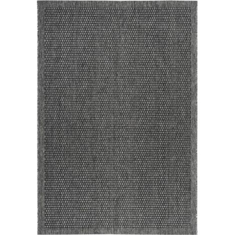 Tapis Tressé à Poils Courts "Kediri" Argent 80 x 150 cm (1/4)