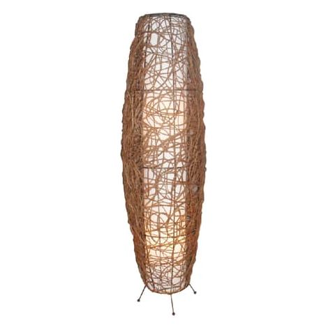 [GEBRAUCHT] B-Ware Lindby Nias Stehleuchte Stehlampe Standleuchte Lampe Leuchte Rattan Braun Weiß