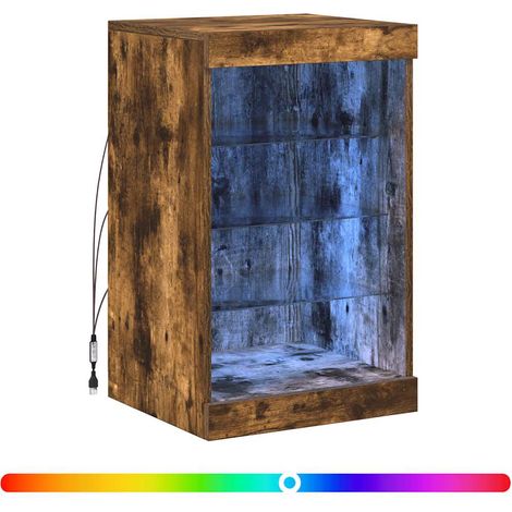 Maison Exclusive - Credenza con Luci LED Rovere Fumo 41x37x67 cm