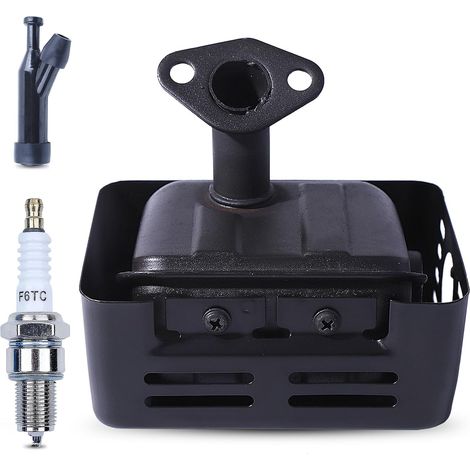 Ensemble d'échappement Silencieux pour GX120 GX160 GX200 168F 4HP 5.5 HP 6.5HP Moteur,Kit de Silencieux Échappement avec Bougie d'allumage de Démarrage Capuchon Bougie Fendue F6TC (1/5)