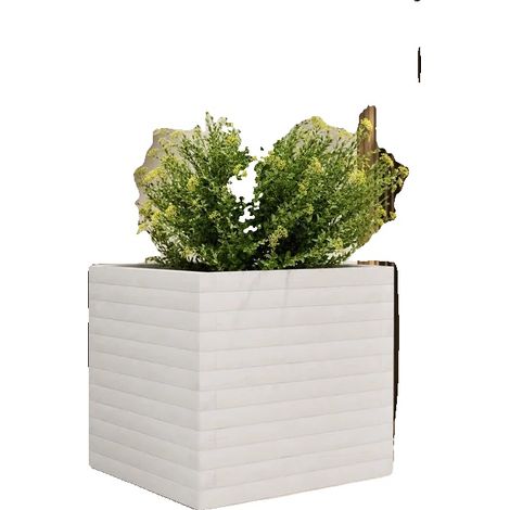 Jardinera, Madera maciza de pino blanco, 50 cm x 50 cm x 45,5 cm, Capacidad de carga moderada, Diseño clásico, Fácil montaje (1/5)