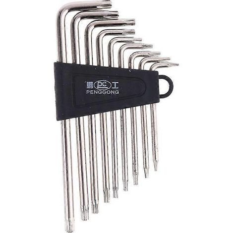 Ensemble de 9 clés hexagonales Torx en forme de L, outil de réparation et tournevis. (1/5)