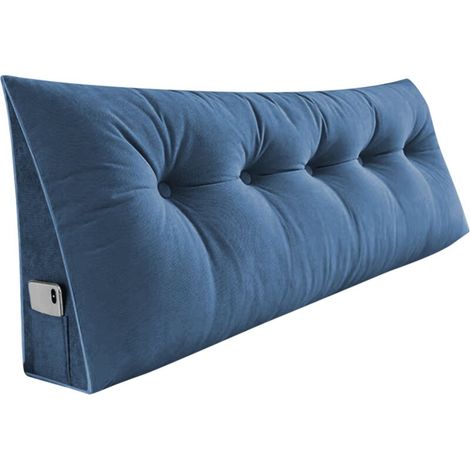 Oreiller Triangulaire en Lin Et Coton, 160x20x50cm Grand Coussin De Chevet en Coton, Oreiller De TêTe De Lit Amovible, pour Canapé-Lit (1/5)