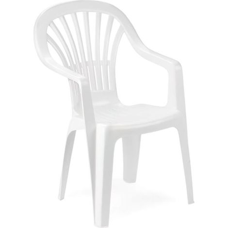 Silla resina monoblock respaldo alto blanco zena