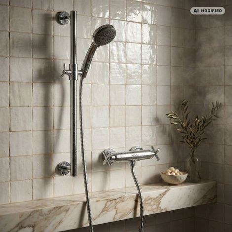 Ensemble de douche PaulGurkes avec barre de douche et robinet mélangeur (1/5)