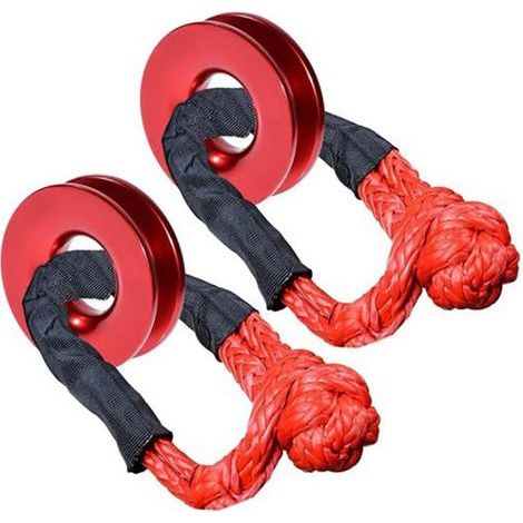 2X Corde de Treuil à Manille Synthétique 1/2 Pouce + Anneau de Récupération (1/2)