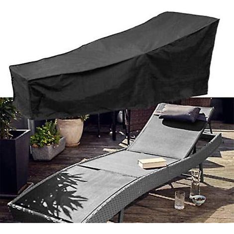 BEBUSINGOTO Housse de chaise longue de jardin – Housse de chaise longue de jardin imperméable avec matériau durable 210D, housse de chaise longue de jardin en bâche – (taille 210 x 75 x 40 x 80 cm) (1/5)