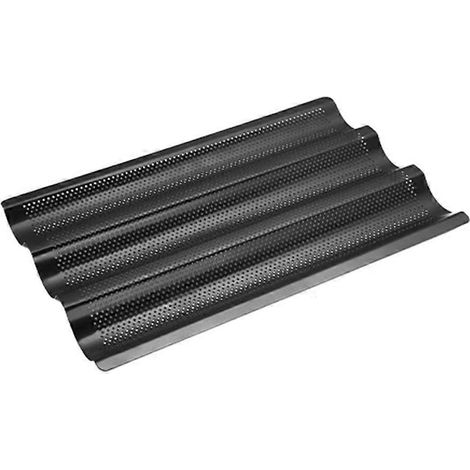 Plaque de cuisson à trois compartiments, antiadhésive, en acier inoxydable, pour pain, four, cuisine, tourte à la viande, pizza, planche à pain (1/5)