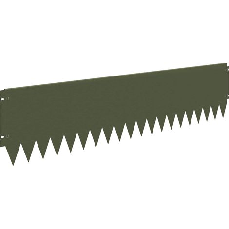 Bordure de Pelouse 10 pc 103 x 25 cm Acier Vert olive vidaXL