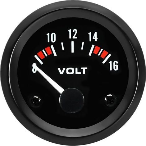 - Voiture Jauge de Tension Moteur 2" 52mm Voltmètre Jauge Véhicule Tension Pointeur Manometre Blanc Lumière Indicateur Voltmètre Testeur Instruments Volt-ARCAN (1/5)