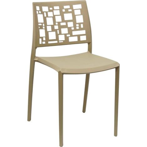 Sedia Moderna CUBICARA in Polipropilene Sabbia - Cucina Ristorante