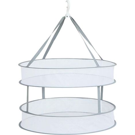 Séchoir à linge pliable en filet – Support de séchage mural et suspendu, 3 niveaux, ultra-léger et compact, idéal pour petits espaces (1/5)
