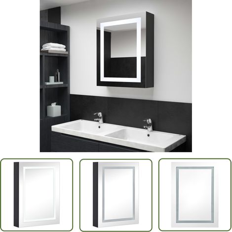 The Living Store LED-Spiegelschrank fürs Bad 50x13x70 cm - LED-Kosmetikspiegel - Badeschrank - Wanderschrank - Badezimmerorganisator - Aufbewahrungsschrank (1/5)