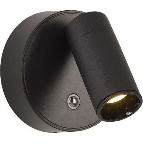 Schwarze, magnetische LED-Wandleuchte mit Touch-Steuerung, 350° drehbar, kabellose, batteriebetriebene Leselampe mit 3 Helligkeitsstufen (1/5)