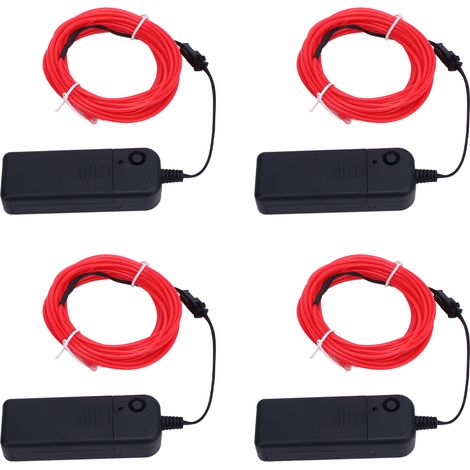 Bande lumineuse néon rose de 5 m (16,4 pi) de long, portable, avec batterie, sécable et rotative à 360°, idéale pour les fêtes. (1/5)