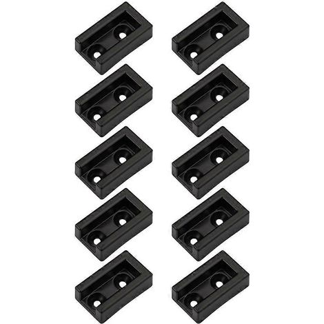Lot de 10 supports de tringle à vêtements pour armoire/penderie, avec siège et porte-tubes.-4.00X2.40X1.00CM-Black (1/4)