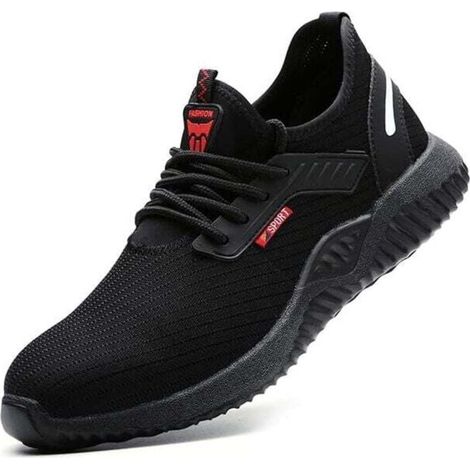 Chaussures de sécurité pour hommes et femmes, chaussures de travail légères et respirantes, avec embout en acier, standard S1, pour la construction et l'industrie, basket-ball, 42(EU)