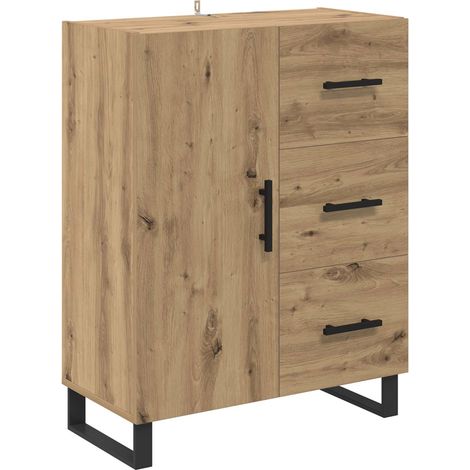 Maison Exclusive - Credenza con cassetto Rovere artigianale 69,5 x 34 x 90 cm