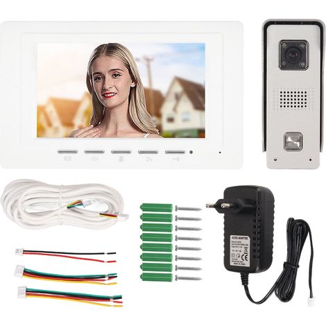 7-Zoll-TFT-Bildschirm-Video-Türsprechanlage mit Nachtsichtfunktion, wasserdicht für Haus und Wohnung, 100–240 V EU-Stecker