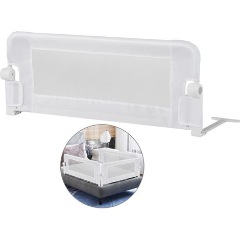 COSTWAY Foldable Toddler Bed Rail Baby Safety Guard w/Removable Cover-White