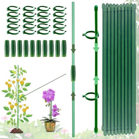 (90PCS) Tuteur Plante Intérieur, Tuteur Orchidées, 20 Tuteurs, 20 Mousquetons, 10 Tubes Extension, Supports Plantes, Tomates, Orchidées (1/5)