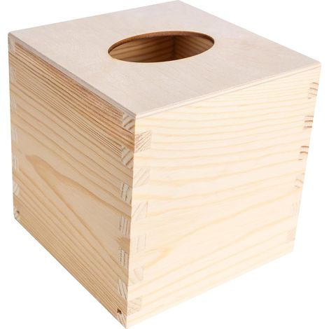 Boîte à Mouchoirs en Bois Carré 13,3 cm x 13,3 cm x 13,3 cm (1/5)