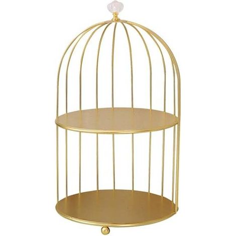 Mensola porta cosmetici a forma di gabbia per uccelli, ideale per cosmetici da ufficio, cupcake, flaconi di profumo, prodotti per la cura della pelle e dessert. (1/5)