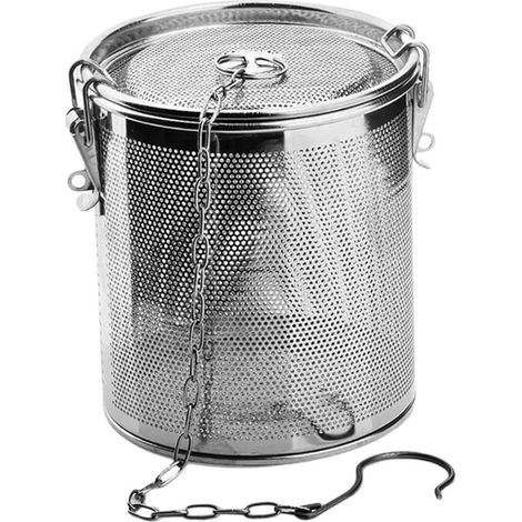 Passoire à épices en acier inoxydable - Filtre à épices - Filtre à thé - Grande passoire à thé en acier inoxydable pour théière - Filtre à thé - Passoire à boule à thé avec chaîne de transport et croc (1/5)