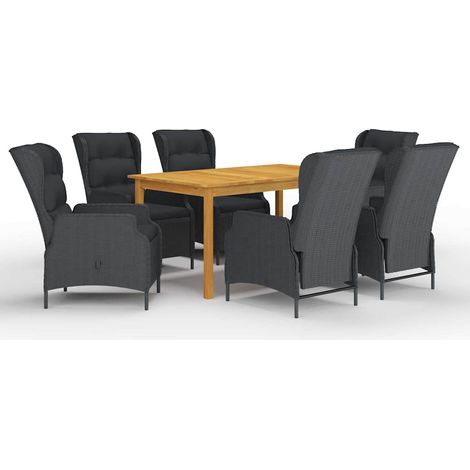 Ensemble à manger de jardin 7 pcs-Salon de jardin Gris foncé 114632 (1/5)