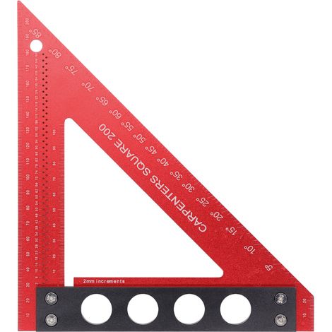 Équerre de charpentier de précision en alliage d'aluminium, outil de traçage multifonctionnel pour le travail du bois avec graduations claires (1/5)