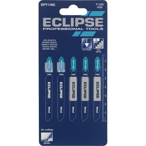 Eclipse Professional Tools EPT118G Confezione da 5 lame da seghetto a taglio fine da 32 TPI per metallo (1/3)