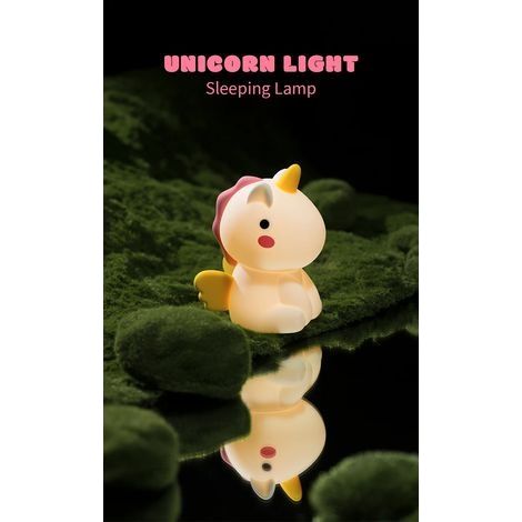 Licorne LED veilleuse coloré Silicone capteur tactile rvb gradation chevet lampe de bureau pour enfant enfants jouet cadeau USB Rechargeable