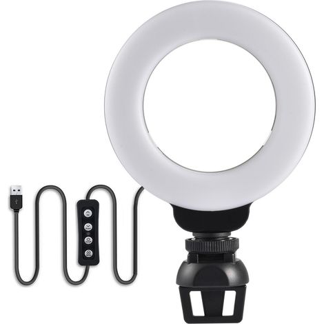 Lampe d'appoint pour visioconférence, lampe d'appoint pour diffusion en direct sur ordinateur, taille unique, noire. (1/5)