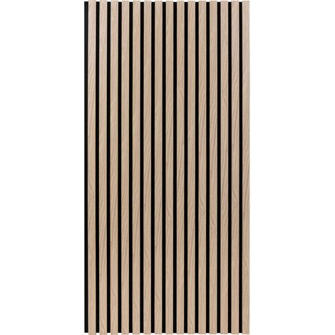 Atmosphera – Lot de 4 panneaux muraux décoratifs effet chêne clair – Améliore l'isolation acoustique – Dimensions 120x60,5cm – Intérieur uniquement