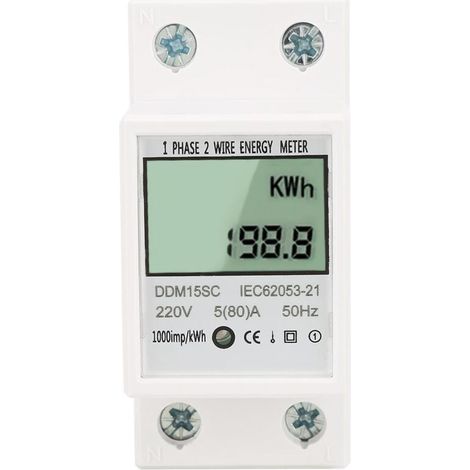 Compteur électrique monophasé avec affichage LCD numérique, 5–80 A, 220 V, 50 Hz, mesure de la consommation d’énergie en kWh
