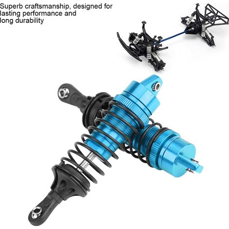 Amortisseurs avant 100mm bleus sans ressort pour Traxxas Slash 4x4 1/10 - 2 pièces (1/5)