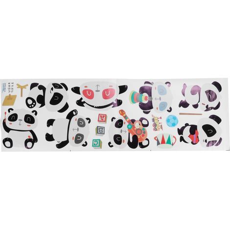Autocollant mural de dessin animé Panda, sparadrap d'animaux, décoration de salon, chambre à coucher, maternelle, DIY bricolage