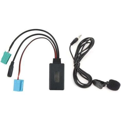 AUX Bluetooth Adapter, Car 12V 6Pin Universal Bluetooth 5.0 AUX Audio Cable Audio Adapter Cable Radio Adapter Cable AUX Adapter Cable Audio Connection Cable (1/4)