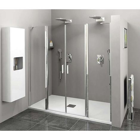 Polysan Zoom Line - Porte de douche 180 cm, verre transparent, aluminium poli ZL1417