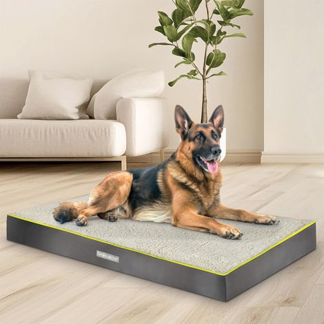 Dreamcatcher Grey Extra Large Dog Bed Orthopaedic XXL Flat Crate Pet Mattress 137x112x9cm, Removable Washable Cover (1/5)