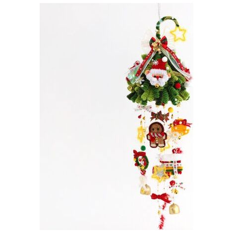 PA Décoration de Noël, pendentif carillon éolien en bâton torsadé tissé à la main, paquet de matériel de bricolage, mise en page de la scène, cadeau de Noël (1/2)