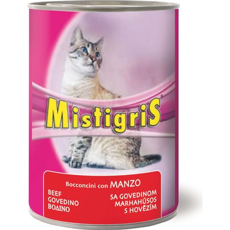 Bocconi per Gatti ''Misura Tigris'' Gusto Manzo Gr. 405 24 Pezzi Morando