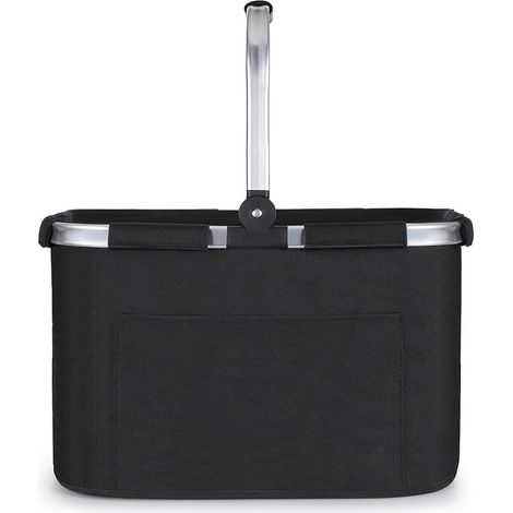 Cesta de la compra plegable de 30 litros, cesta de picnic grande con asas acolchadas, cesta plegable práctica, bolsa de la compra con estructura de aluminio, cesta resistente, ideal para viajes, picni (1/5)